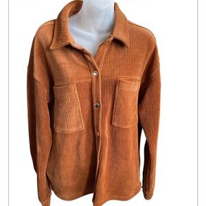 Thread & Supply snap down shirt shacket shirt size medium rust colored